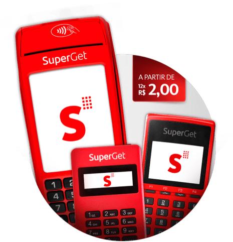 Modelos de compra SuperGet com Chip, SuperGet com Chip + Wi-fi, SuperGet Com Bobina e SuperGet Mobile ? partir de 12x de R$2,00
