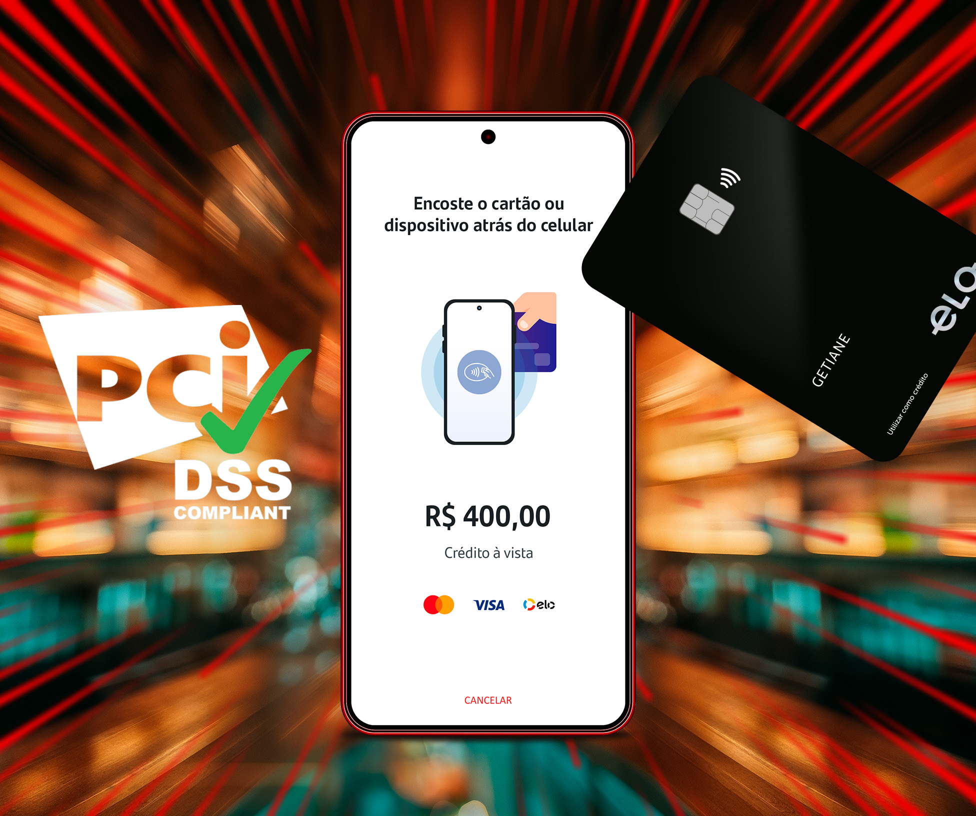 Maquininha de cartão de credito Getnet produto Get Mini NFC