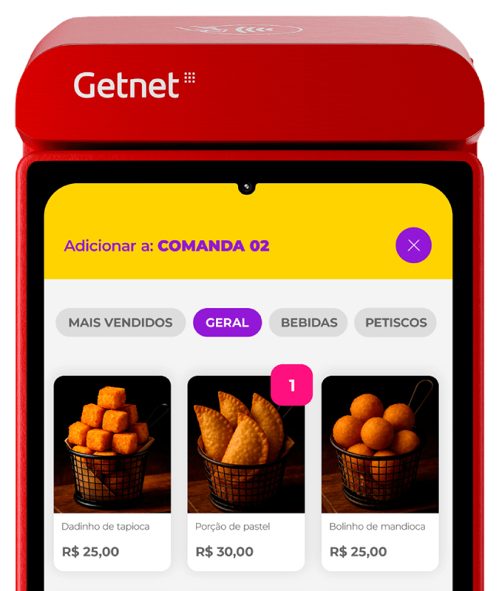 Tela do sistema Getnet em dispositivo POS
